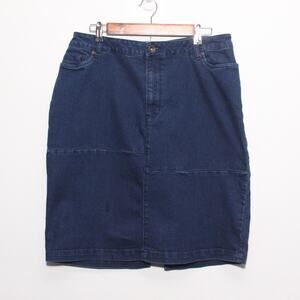 Denim 24/7 Blue Stretch Denim Pencil Jean Skirt 14W
